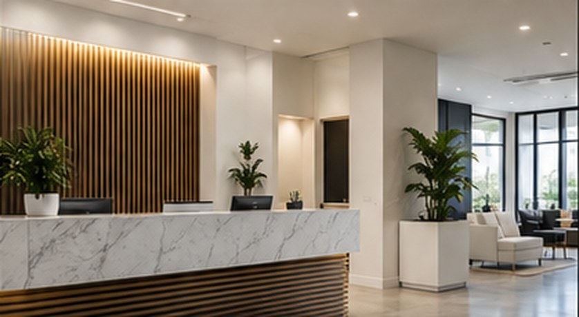 Clean medical reception area